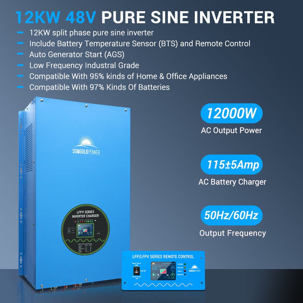 12,000W 48V Split-Phase Pure Sine Wave Inverter Charger, photo 2 of 6