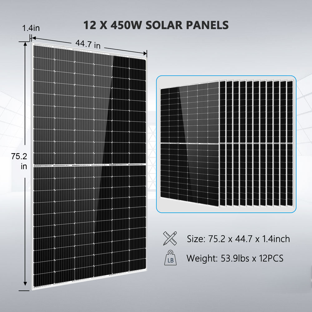 SunGoldPower 8kW Off-Grid Solar Kit: 10.24kWh Battery + 12 x 450W Panels (SGK-8MAX), photo 3 of 5